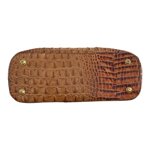 Brahmin Mini Asher Satchel Almond Melbourne Leather Croc Embossed Shoulder Bag - Picture 7 of 10